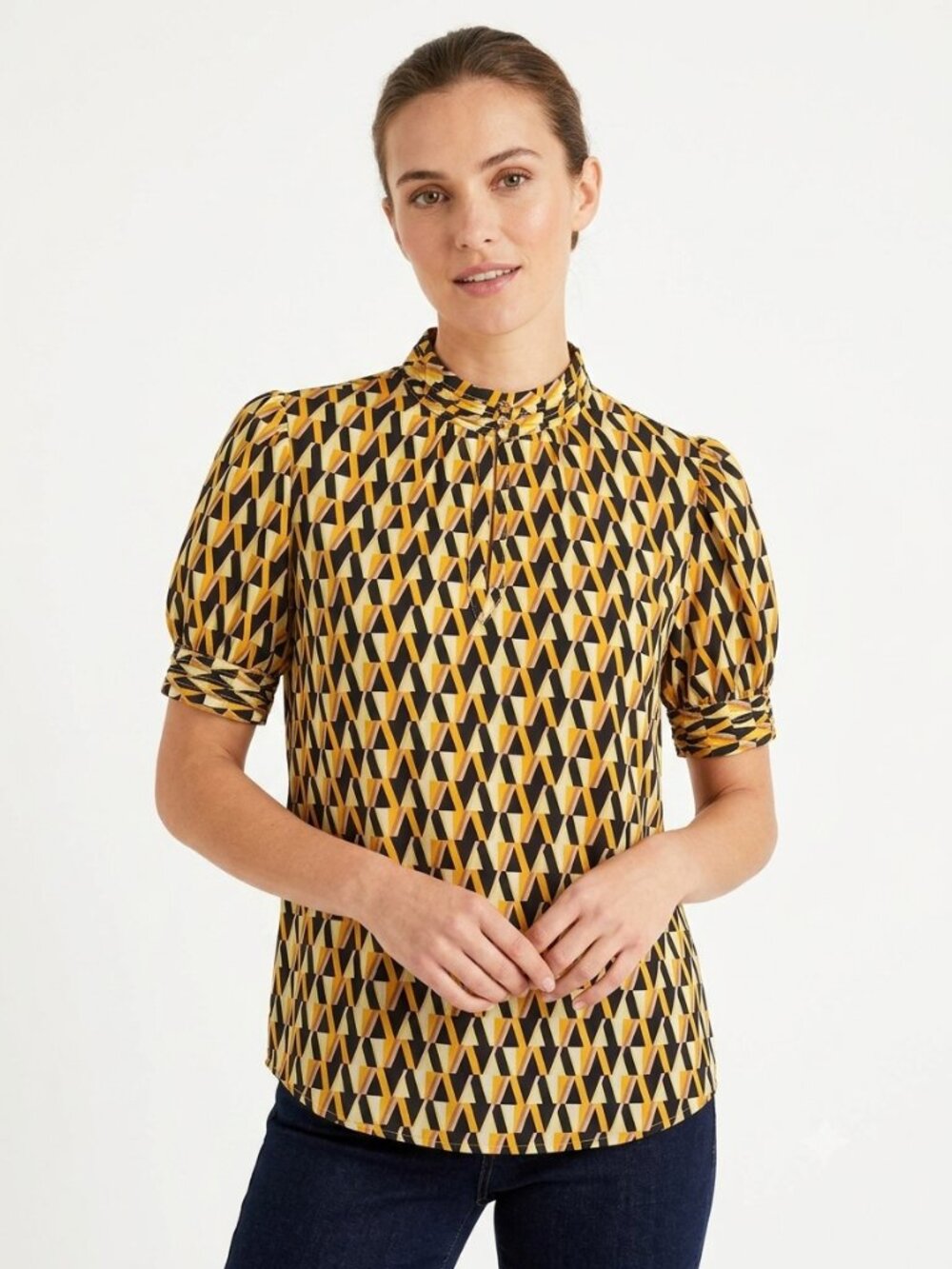Karl Lagerfeld Relaxed Fit Short Sleeve Pull On Blouse- Sz. Sm
